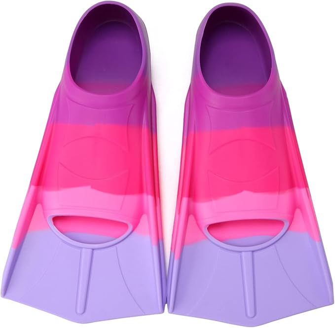 Kids Swim Fins,Short Kids Fins Youth Swimming Flippers for Lap Swimming Training for Children Girls Boys Beginners-StrideForce Fitness