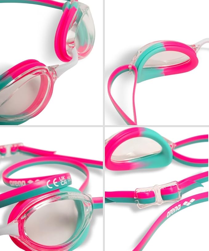 ARENA Unisex Python Racing Swim Goggles for Men and Women Anti-Fog No Leak Max Comfort Dual Strap, Mirror/Non-Mirror Lens-StrideForce Fitness