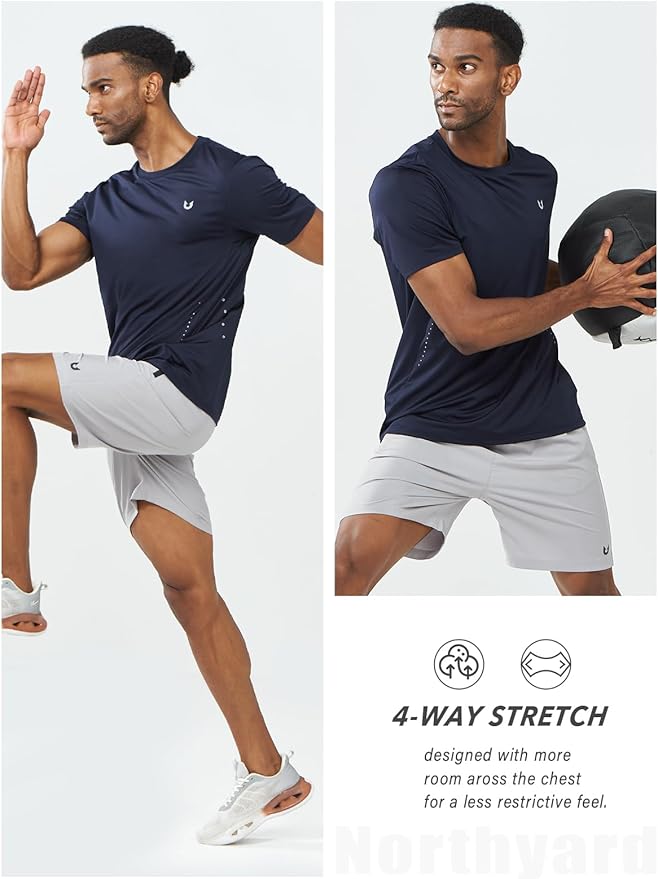 NORTHYARD Mens Athletic Shirts Short Sleeve Gym Workout Running Training Sports Performance T Shirt Basic Tee for Men-StrideForce Fitness