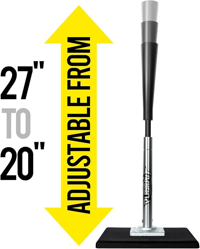 Baseball Batting Tee, Height Adjustable 20-27 inch for Kids and Youths, Durable Hitting Tee for Baseball/Softball with Rubber Top,Heavy-Duty Base| Easy Setup and Carrying-StrideForce Fitness