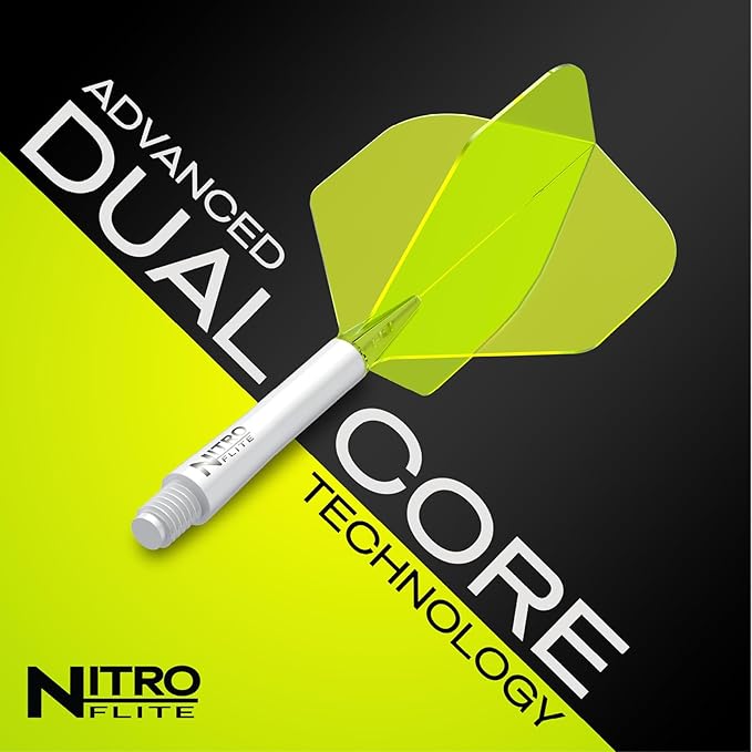 RED DRAGON Darts – Nitro Flite Integrated Flight & Shaft System – No.2 Shape and Design - Available in Short, Intermediate & Medium - Available in Variety of Colours - Professional Darts Accessories-StrideForce Fitness