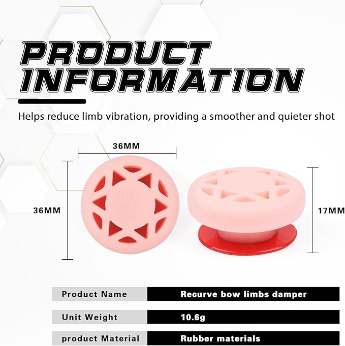 Archery Bow Stabilizer Solid Rubbe Limbs Vibration Damper for Youth Compound Bows, 2-Pack-StrideForce Fitness