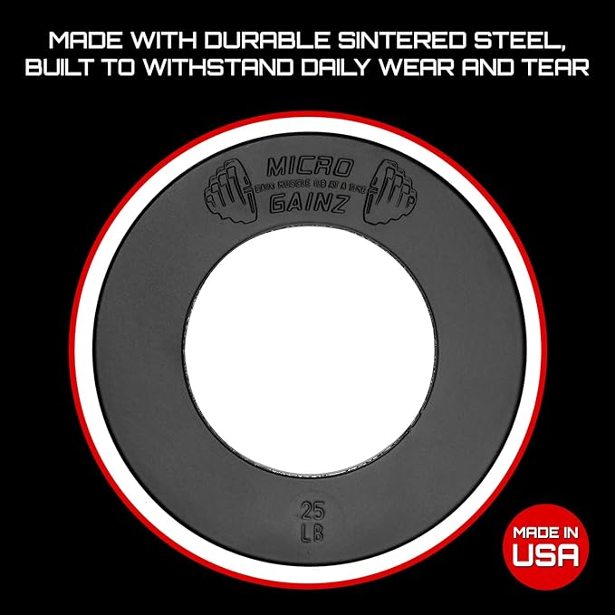 Micro Gainz Calibrated Fractional Weight Plate Set of 2 Plates, Choose Set (.25LB-1.25LB), Designed for Olympic Barbells for Strength Training & Micro Loading Bar Weights, Made in USA-StrideForce Fitness