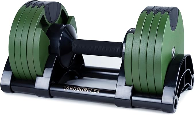 Adjustable Dumbbell (Single) by ROBURFLEX for Workout Strength Training Fitness Home Gym-StrideForce Fitness