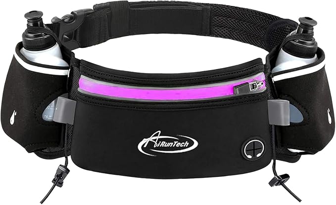 AiRunTech Hydration Running Belt with Water Bottle, Running Fanny Pack for Phone and Wallet Holder, Running Bag Runners Essentials Accessories Marathon Triathlon Walking Jogging Gear Gift-StrideForce Fitness
