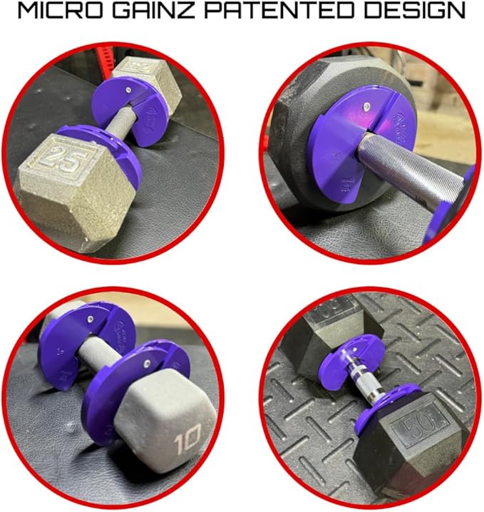 Micro Gainz Dumbbell Fractional 1.25lb Weight Plate, Ideal for Micro Loading, (Choose Color) 4 Piece Fractional Weight Plates, Designed for Dumbbell Training, Made In USA-StrideForce Fitness