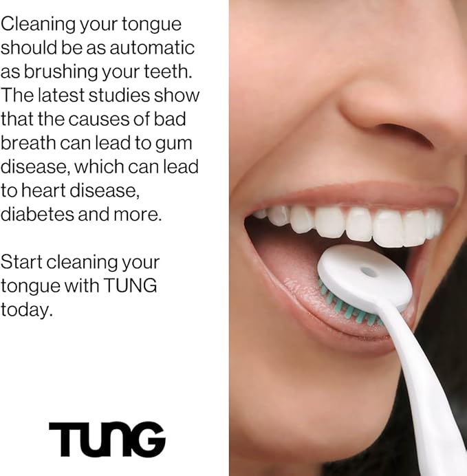 Tung Tongue Gel, Fresh Mint Tongue Cleaner Paste, Bad Breath Odor Eliminator, Halitosis Defense, BPA Free, USA Made (2-Pack)