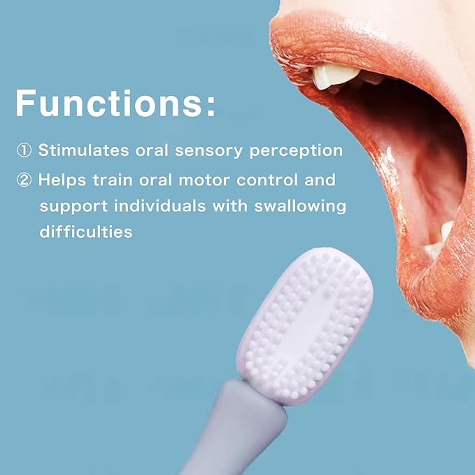 INUSO 2 Oral Sensory Tools Set - Jaw Exerciser, Sensory Brushes, Gum Massager for Promotes Tongue and Jaw Flexibility for Rehabilitation and Daily Care (Grey)