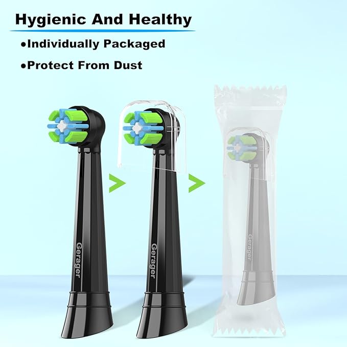 8 Pack Toothbrush Replacement Heads Compatible with Oral B iO, Toothbrush Heads Compatible with Oral B iO 3 4 5 6 7 8 9 10 Series Electric Toothbrushes, Black/White