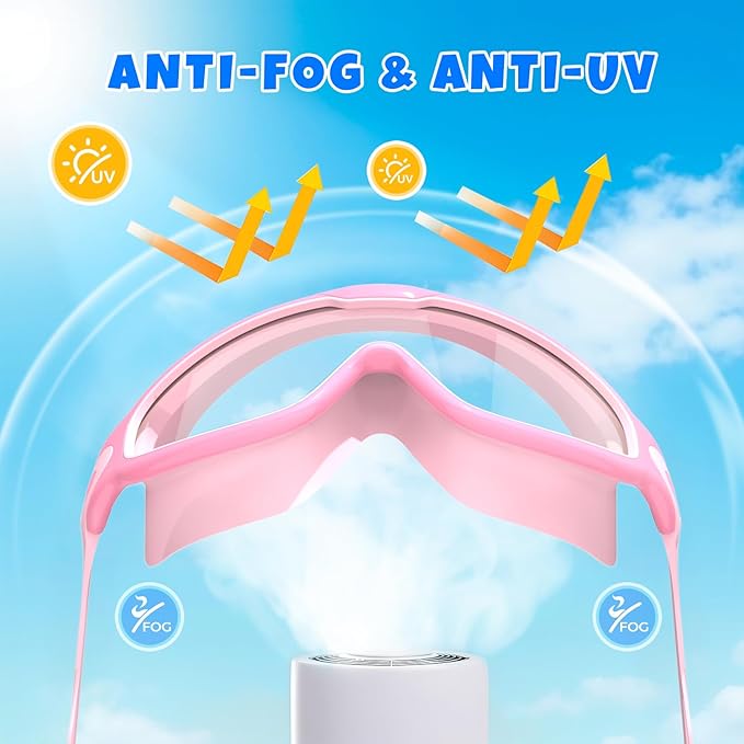 Swim Goggles for Kids 3-15 with Earplugs Large Frame Anti-Fog/UV Swimming Goggles for Boys Girls Toddler 2PCS-StrideForce Fitness