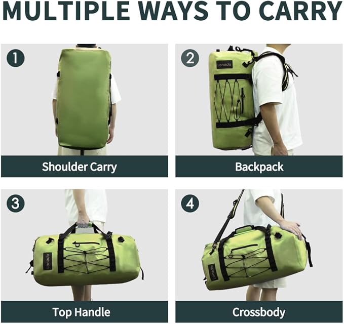 80L Dry Bag Large Waterproof Bag Roll-Top Heavy Duty Fishing Duffel Bag with Durable Straps & Handles for Kayaking Paddle boarding Boating Rafting Fishing-StrideForce Fitness