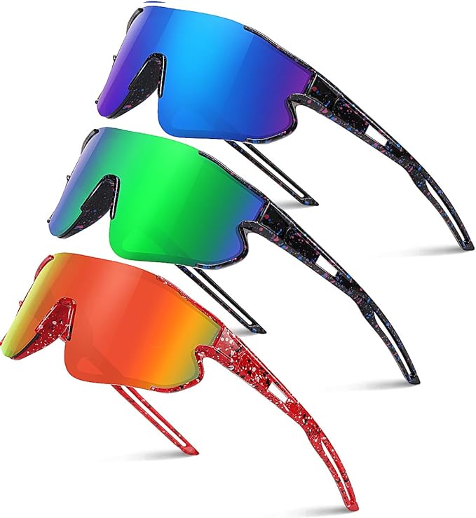 Kids Baseball Sunglasses for Boys Girls Youth Softball Cycling Sports Sunglasses UV400 Protection Age 5-12-StrideForce Fitness