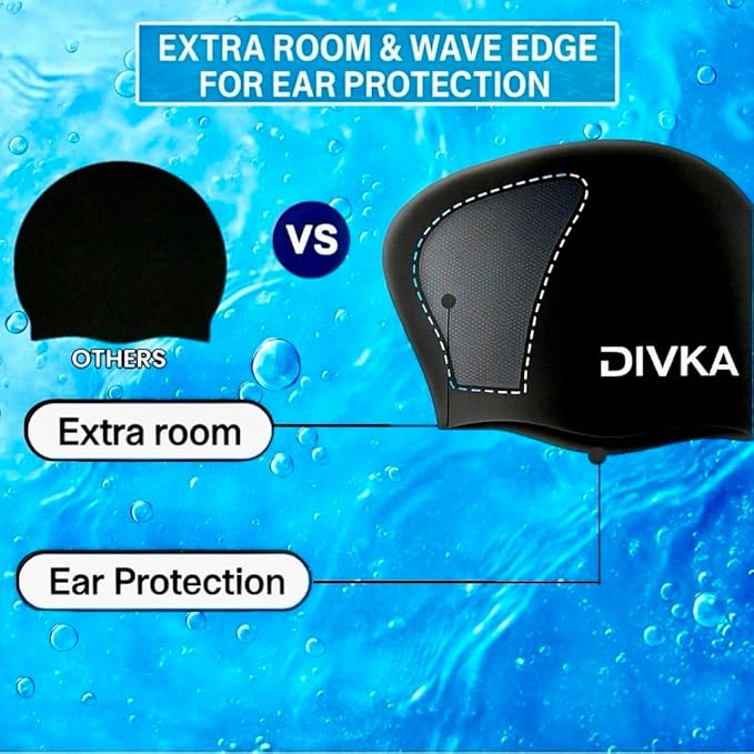 2-Pack Premium Quality Silicone Swim Caps for Women, Men, Teens & Adults – Medium Size – Stretchable & Durable, Includes Ear Plugs & Nose Clip, Extra Room for Long Hair, Non-Slip & Waterproof-StrideForce Fitness