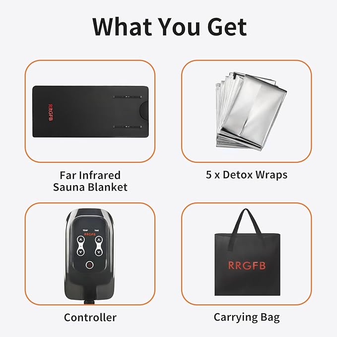 Portable Infrared Sauna Blanket, Detox & Relaxation at Home, Adjustable Timer 1-60 Min, Temperature Range 86-158℉, 6 ft x 2.6 ft, Oxford Fabric-StrideForce Fitness