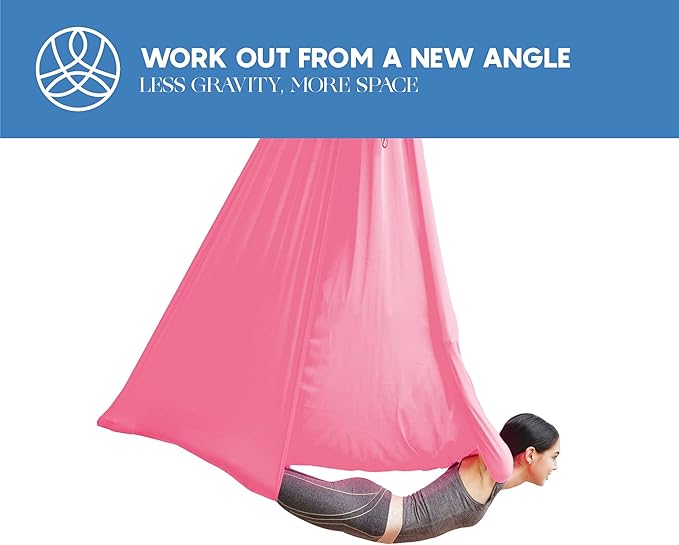 Aerial Silk Yoga Hammock & Swing for Home, Inversion Exercises, Starter Kit for All Levels - Durable with Extension Straps, Carabiners, and Pose Guide-StrideForce Fitness