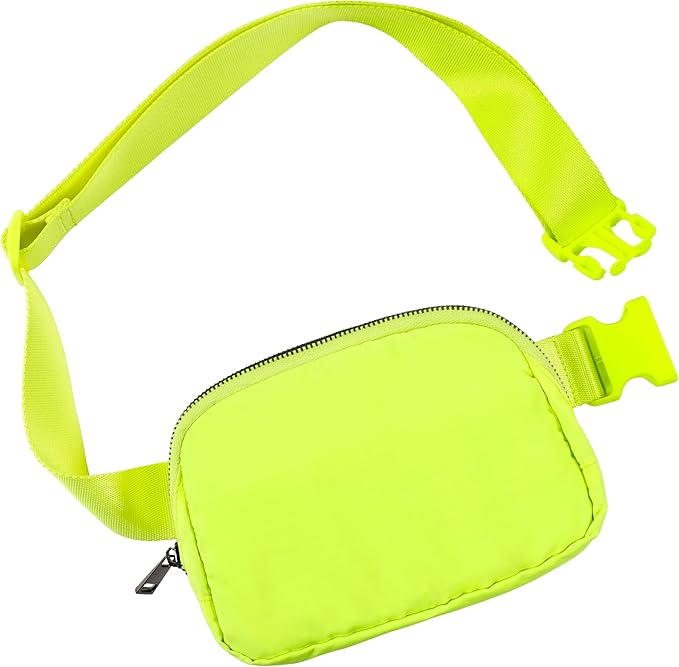 ODODOS Unisex Mini Belt Bag with Adjustable Strap Small Fanny Pack for Workout Running Traveling Hiking, Neon-StrideForce Fitness