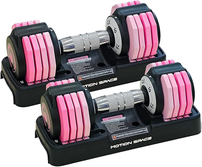 Adjustable Dumbbells Set 12.5LB/22.5LB Pair, 1-Sec Fast Adjustable 5 Weights by Turning Handle, Premium Comfort Non-slip Metal Dumbbells with Tray, Compact Size for Full Body Home Workout-StrideForce Fitness