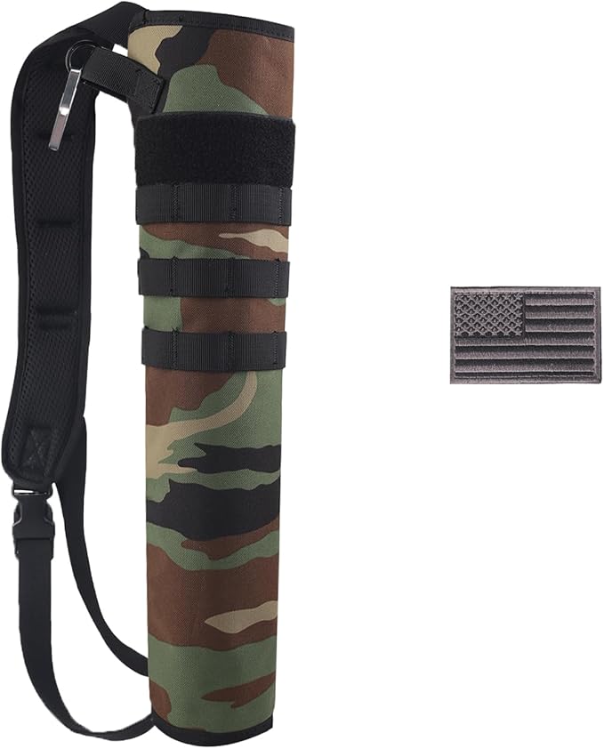 KRATARC Archery Lightweight Back Arrow Quiver Dual Use Foldable Compact Hip Arrows Bag with Molle System Hanged for Target Shooting-StrideForce Fitness