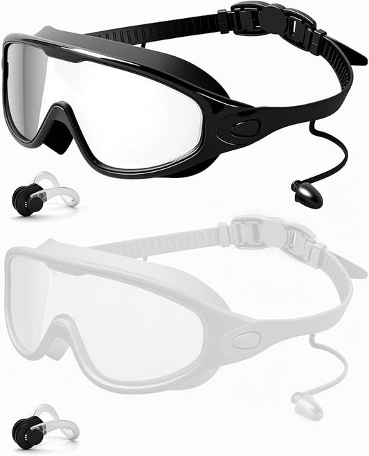 Rantizon Swim Goggles 2 Pack, Wide View Anti Fog&UV Swimming Goggles for Audlt, No Leaking Swim Glasses for Men Women Kids-StrideForce Fitness