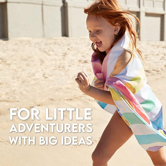 Dock & Bay Kid's Towel - for Beach Use - Quick Dry, Sand Free - Compact, Lightweight - 100% Recycled - Includes Bag - Summer - Unicorn Waves, Medium (130x70cm, 51x28)-StrideForce Fitness