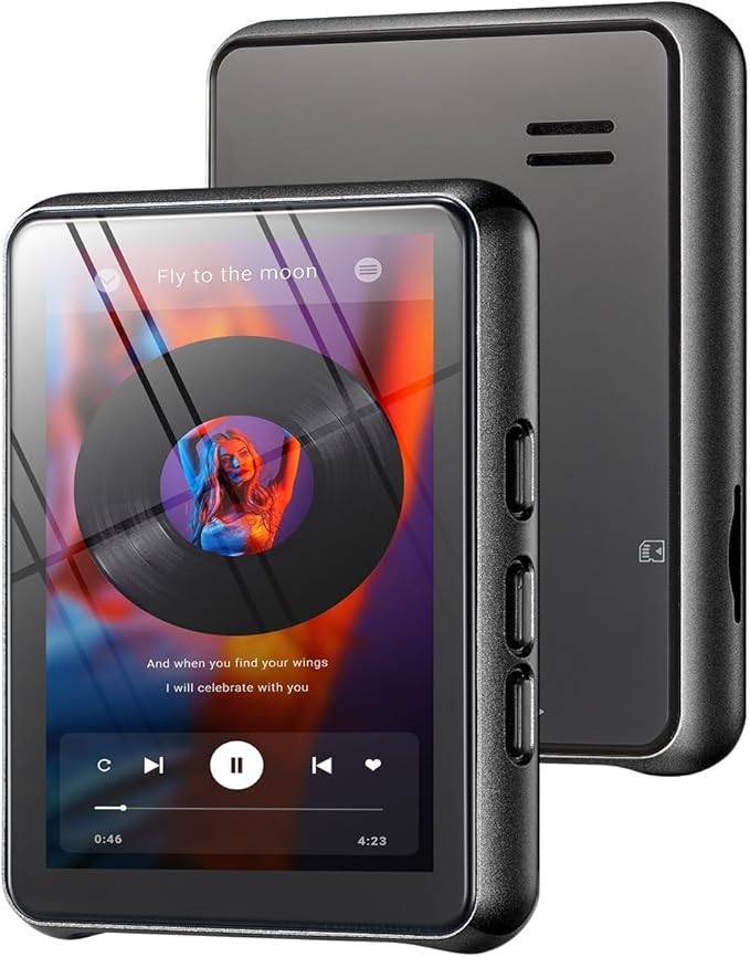 64GB MP3 Player Bluetooth 5.3 Touch Screen Music Player Portable mp4 Player with Speakers high Fidelity Lossless Sound Quality 2.4 inch mp3 FM Radio Recording e-Book-StrideForce Fitness