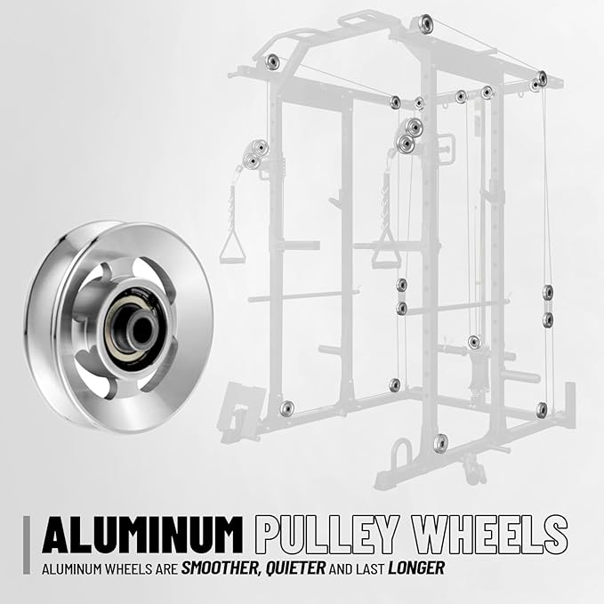 Mikolo Power Cage, Power Rack with Cable Crossover System, 1500LBS Squat Rack with LAT Pull Down System, Workout Cage with Pulley System for Fitness Home Gym-StrideForce Fitness