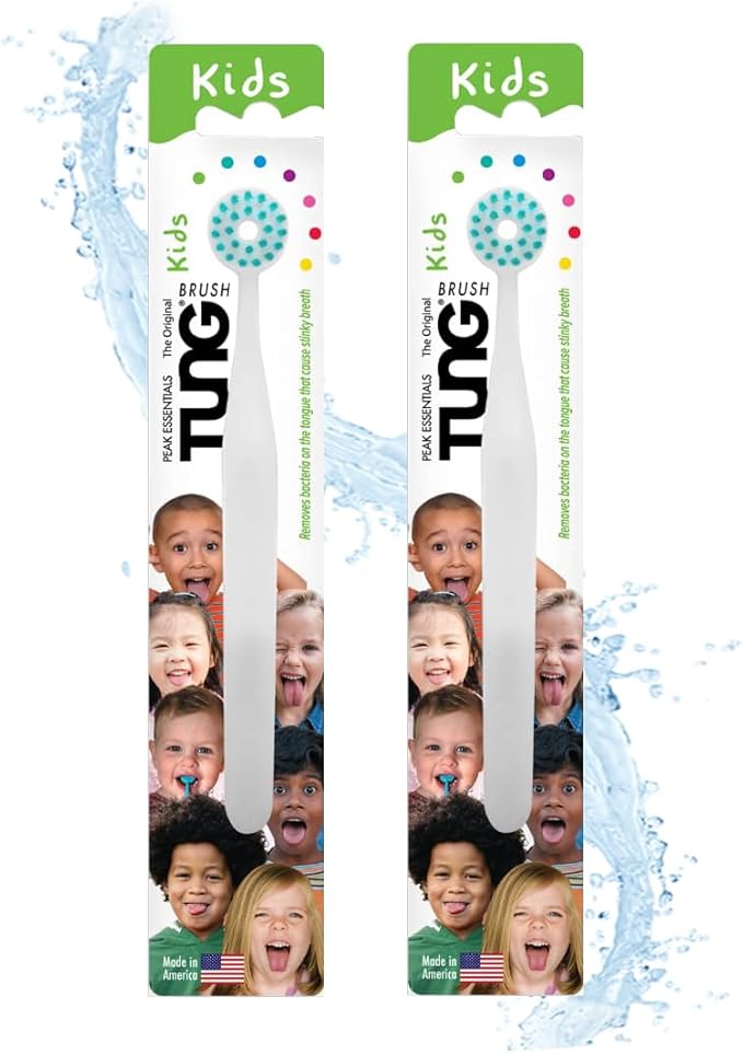 Tongue Cleaner for Kids, Childs Tongue Scraper, Kids Tongue Brush, Children’s Tongue Cleaner Brush, Tongue Scrubber, Made in America, Set of 2