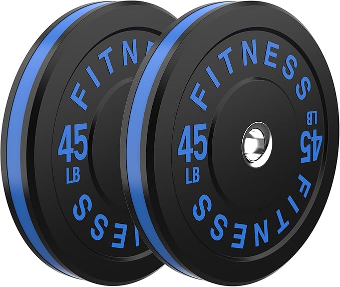 2 Inch Bumper Plates，10-500lbs，Barbell Rubber Olympic Weight Plates Set for Home Gym, Strength Training & Weight Lifting, Multiple Options Colors-StrideForce Fitness