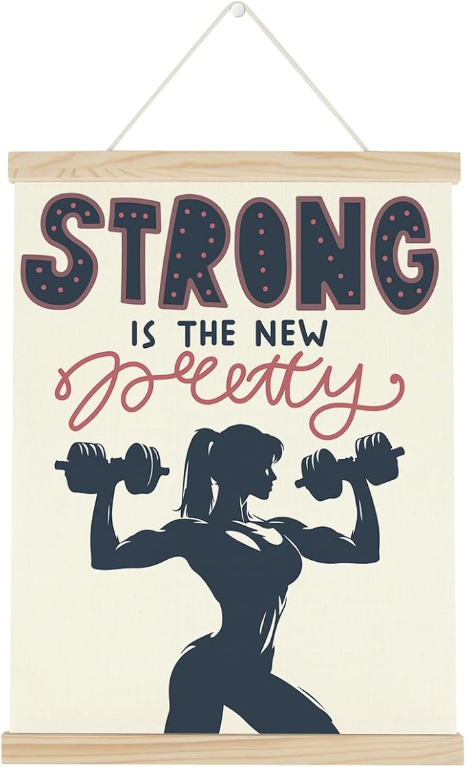 Gym Motivational Posters College Dorm Posters Gifts for Girls Friends Strong is The New Pretty Gym Flag Wall Art Decor Sign for Home Gym Bedroom Office-StrideForce Fitness