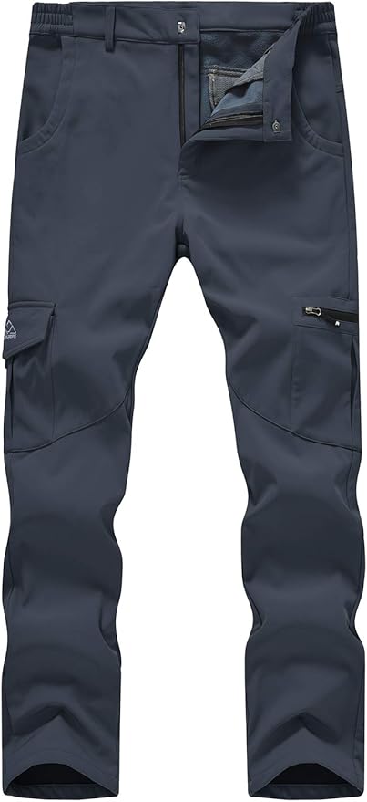 TBMPOY Men's Snow Ski Fleece Lined Hiking Pants Waterproof Winter Snowboard Warm Outdoor Insulated Pants Windproof