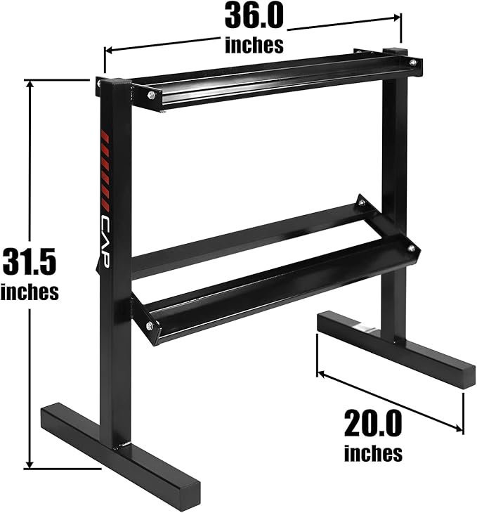 WF Athletic Supply Rubber Coated Hex Dumbbell Set with Two Tier Premium Storage Rack Built for Strength Building, Weight Loss & Home Gym ??Multiple Sets Available