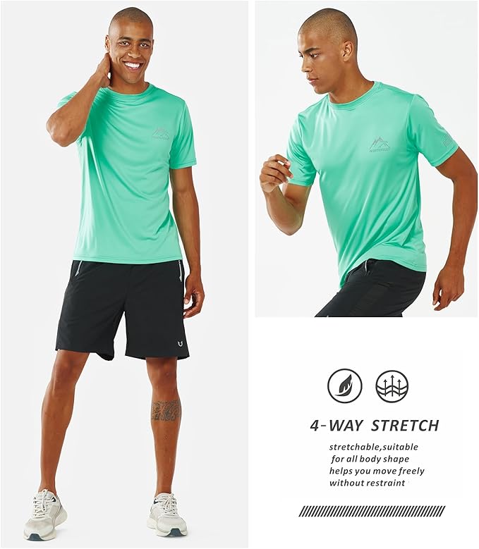 NORTHYARD Men's UPF 50+ Sun Protection Shirts Swim SPF UV Quick Dry Short Sleeve T-Shirts for Athletic Fishing Rash Guard-StrideForce Fitness