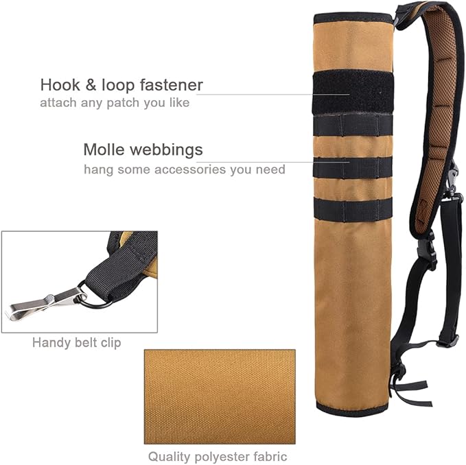 KRATARC Archery Lightweight Back Arrow Quiver Dual Use Foldable Compact Hip Arrows Bag with Molle System Hanged for Target Shooting-StrideForce Fitness