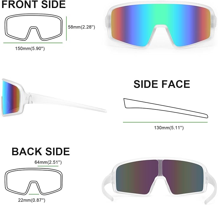 Karsaer Vision Sports Sunglasses Cycling Glasses Baseball Softball Sunglasses Unisex for Adult Youth Kids Boys Girls 8-16-StrideForce Fitness