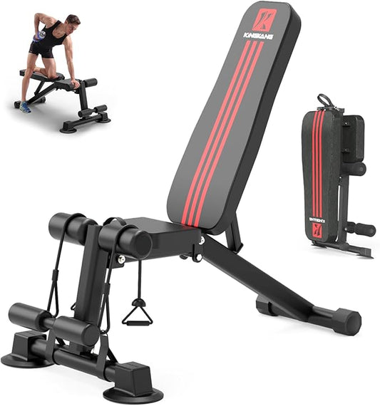K KiNGKANG Adjustable Weight Bench 800LBS Load, 1 Second 9 Angles