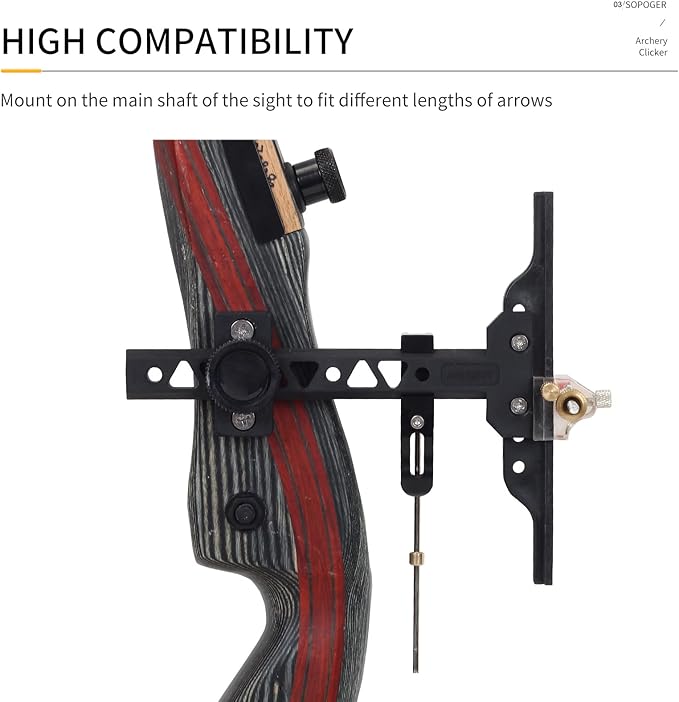 SOPOGER Archery Clicker Magnetic Recurve Bow Clicker Aluminum Bow Sight Clicker with Adjustable Slider Arrow Shooting Signal Bow Accessories for Hunting,Shooting,Competition-StrideForce Fitness
