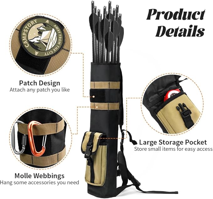 PSKOOK Archery Lightweight Back Arrow Quiver-StrideForce Fitness