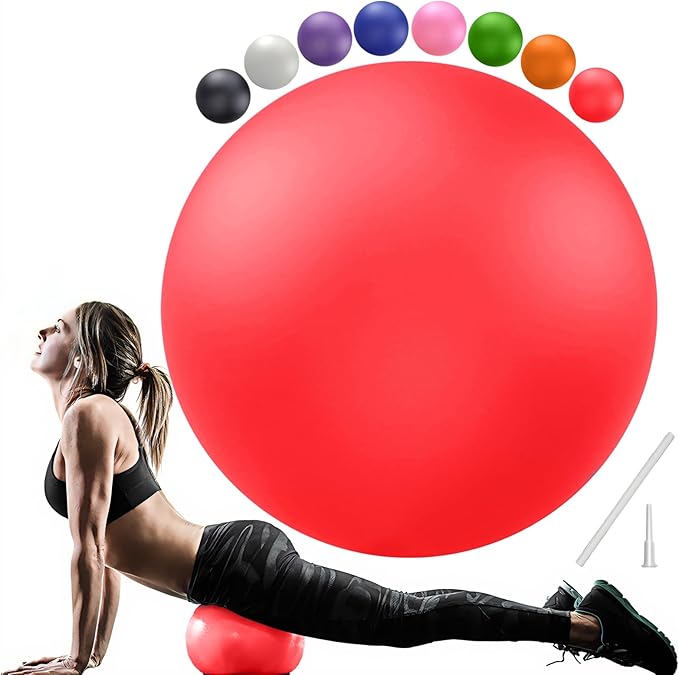 Soft Pilates Ball 9 Inch, Ideal Small Exercise Ball Between Knee Squeeze for Physical Therapy Yoga Core Medicine Abs Pt Bouncy, Mini Rubber Fitball Barre Workout Equipment for Women Men Kid Toddler-StrideForce Fitness