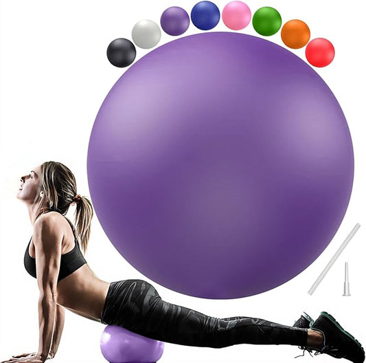 Soft Pilates Ball 9 Inch, Ideal Small Exercise Ball Between Knee Squeeze for Physical Therapy Yoga Core Medicine Abs Pt Bouncy, Mini Rubber Fitball Barre Workout Equipment for Women Men Kid Toddler-StrideForce Fitness