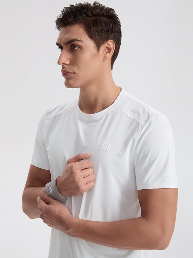 Mens Seamless Workout T-Shirts Lightweight Moisture Wicking Running Hiking Camping Tennis Pickleball Shirts for Men-StrideForce Fitness