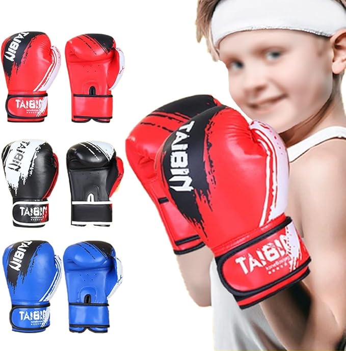 2-in-1 Boxing Gloves and Punching Mitts Set for Kids Youth,6 oz Kids Boxing Gloves and Boxing Pads,Boxing Training Equipment for Punching Bag,Kickboxing,Gift for Boys and Girls-StrideForce Fitness