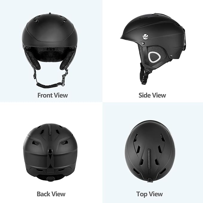 VANRORA Ski Helmet, Snowboard Helmet for Men & Women, Climate Control Venting, Dial Fit, Goggles Compatible, Removable Fleece Liner and Ear Pads, Safety-Certified-StrideForce Fitness
