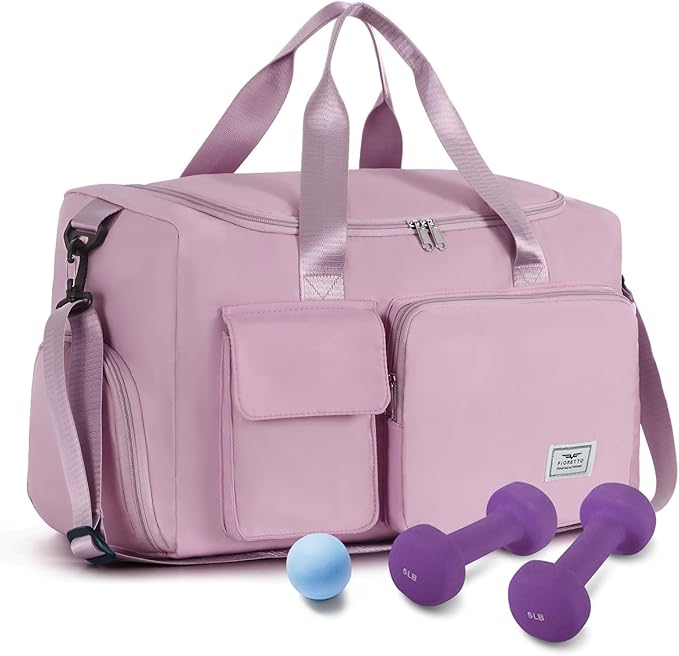 FIORETTO Women's Gym Duffle Bag with Shoes Compartment, 37L Capacity, Ideal for Travel, Gym, Sports, Duffel, Weekender-StrideForce Fitness