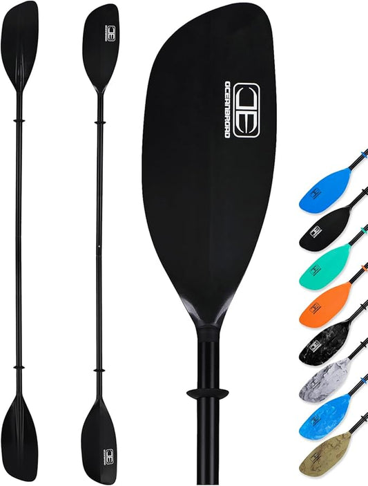 OCEANBROAD Kayak Paddle 86in/218cm, 90.5in/230cm Alloy Shaft 2-Piece Floatable Kayak Oar for Kayaking Canoeing Boating-StrideForce Fitness