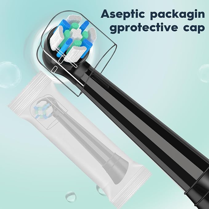 iO Replacement Heads Compatible with Oral B iO 3 4 5 6 7 8 9 10 Series Electric Toothbrush,IO Toothbrush Heads Compatible with Oral B iO,Medium-Hard bristles Care for Your Teeth,10pcs,Black/White