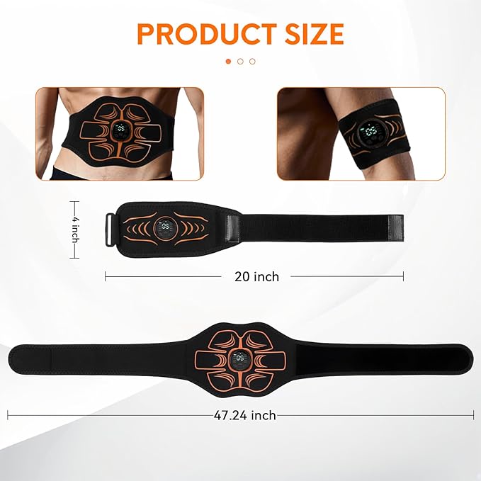 Electronic Muscle Stimulator;Abs Stimulator Muscle Machine for Abdomen/Arms,USB Rechargeble for Fitness Strength Training Workout Equipment Men and Women-StrideForce Fitness