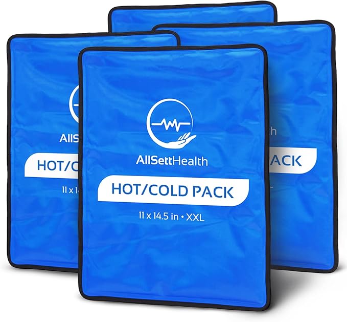 4 Pack XXL Reusable Hot and Cold Gel Ice Packs for Injuries | Cold Compress, Ice Pack, Gel Ice Packs, Cold Pack, ice Pack, Cold Packs for Injuries | 11x14.5 in-StrideForce Fitness