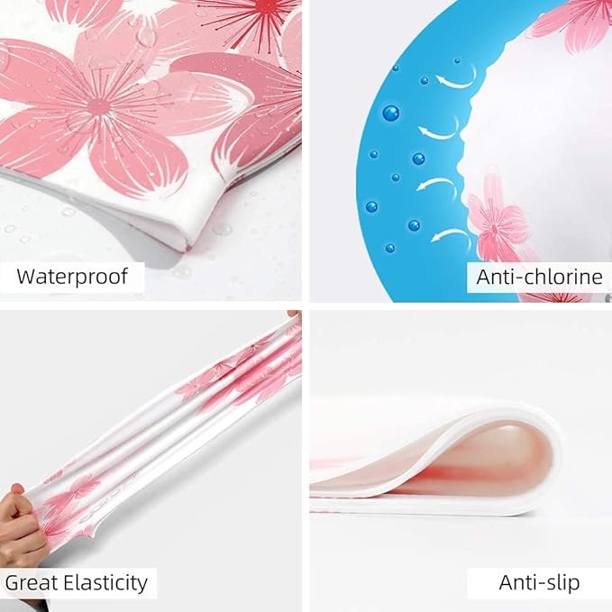 COPOZZ Stylish Silicone Swim Cap for Women – Comfortable, Durable, and Hair-Protecting Design-StrideForce Fitness