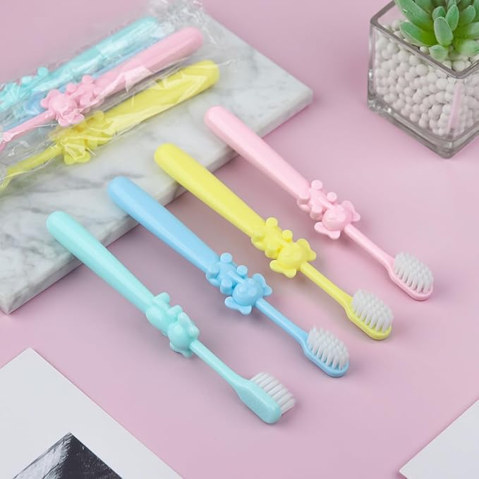 60 pcs Bulk Dispodable Kids Toothbrushes Bulk Individually Wrapped,Kids Toothbrush for Age 2+ Toddler Children Toothbrush Set Soft Bristles Boys Girls Toothbrush