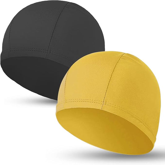 2pcs Cloth Swim Caps for Both Women & Men & Kids Fabric Durable Non-Waterproof Elastic Swimming Pool Cap Bathing Cap for Long and Short Hair-StrideForce Fitness